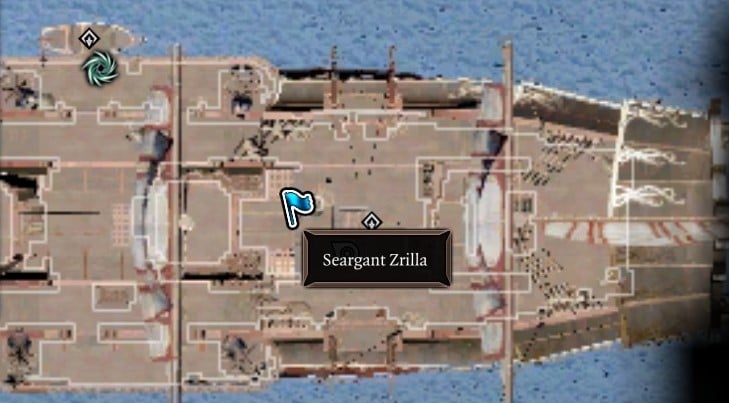 Map Location of Sergeant Zrilla